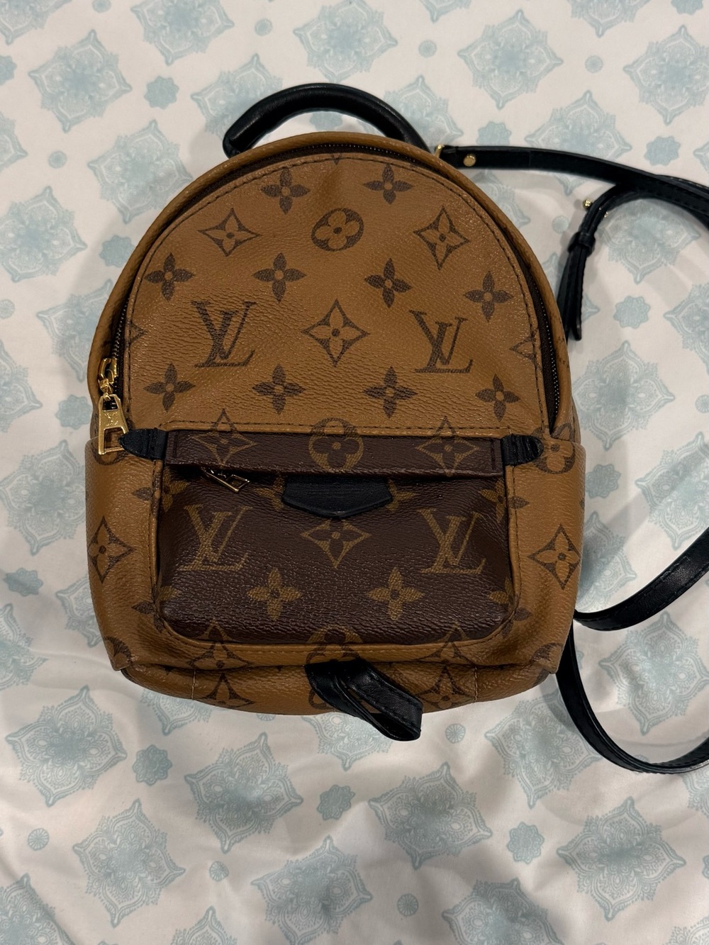 Louis Vuitton Reverse Monogram Mini Backpack with Black Straps